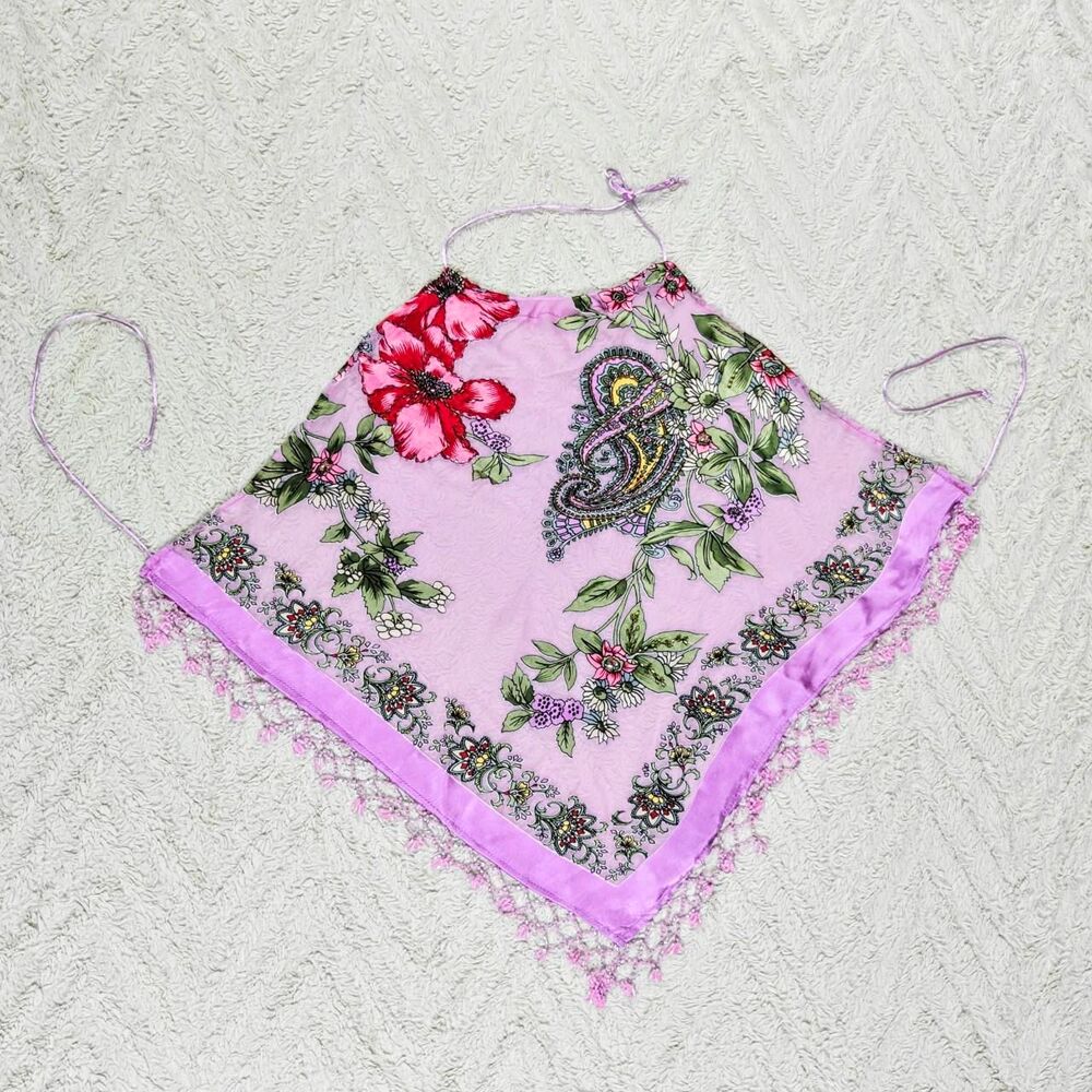 Y2K 100% Silk Velvet Beaded Fairy Halter